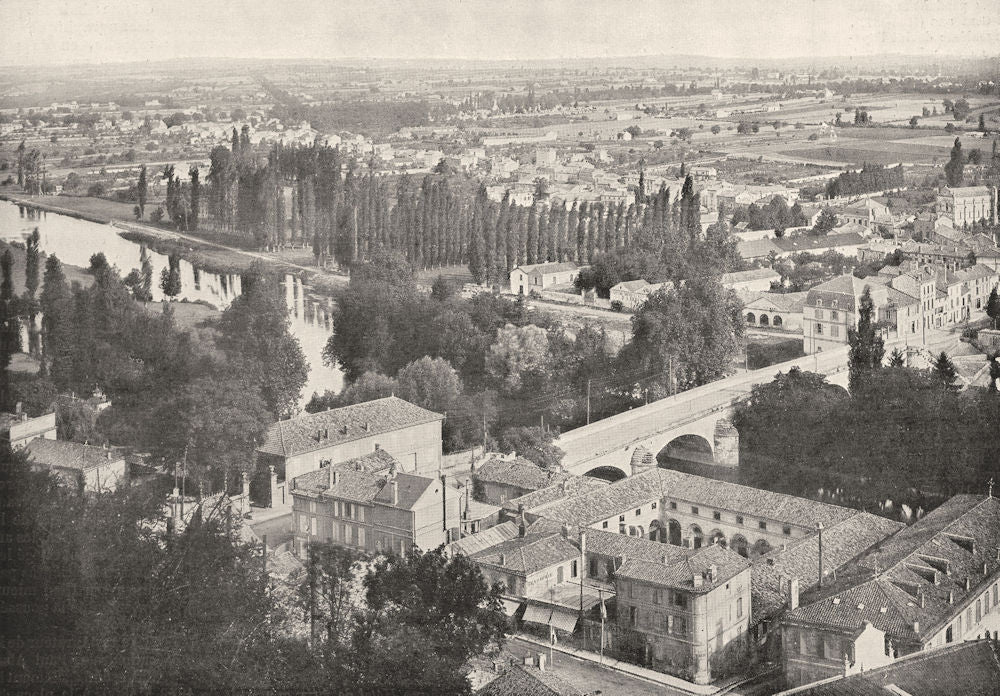 CHARENTE. Angoulême. Vue sur Saint- Cybard 1900 old antique print picture